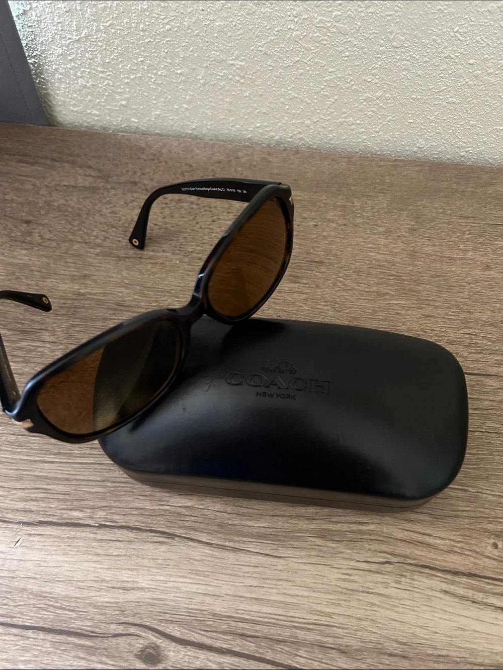 Coach Black Frame Sunglasses with Brown Lenses with Rx
